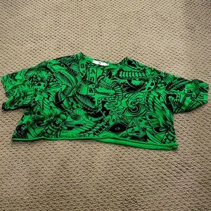 Adika Green and Black Crop Top
